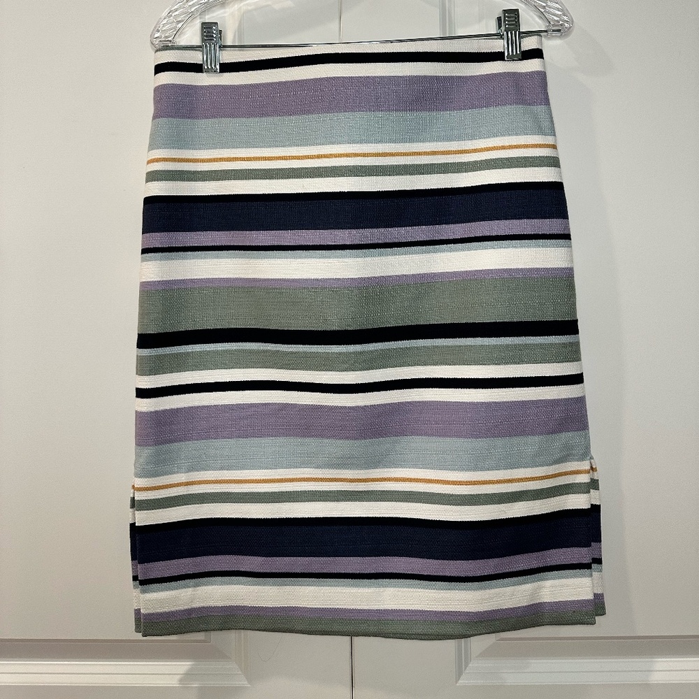 Loft Colorful Striped Skirt Size 8